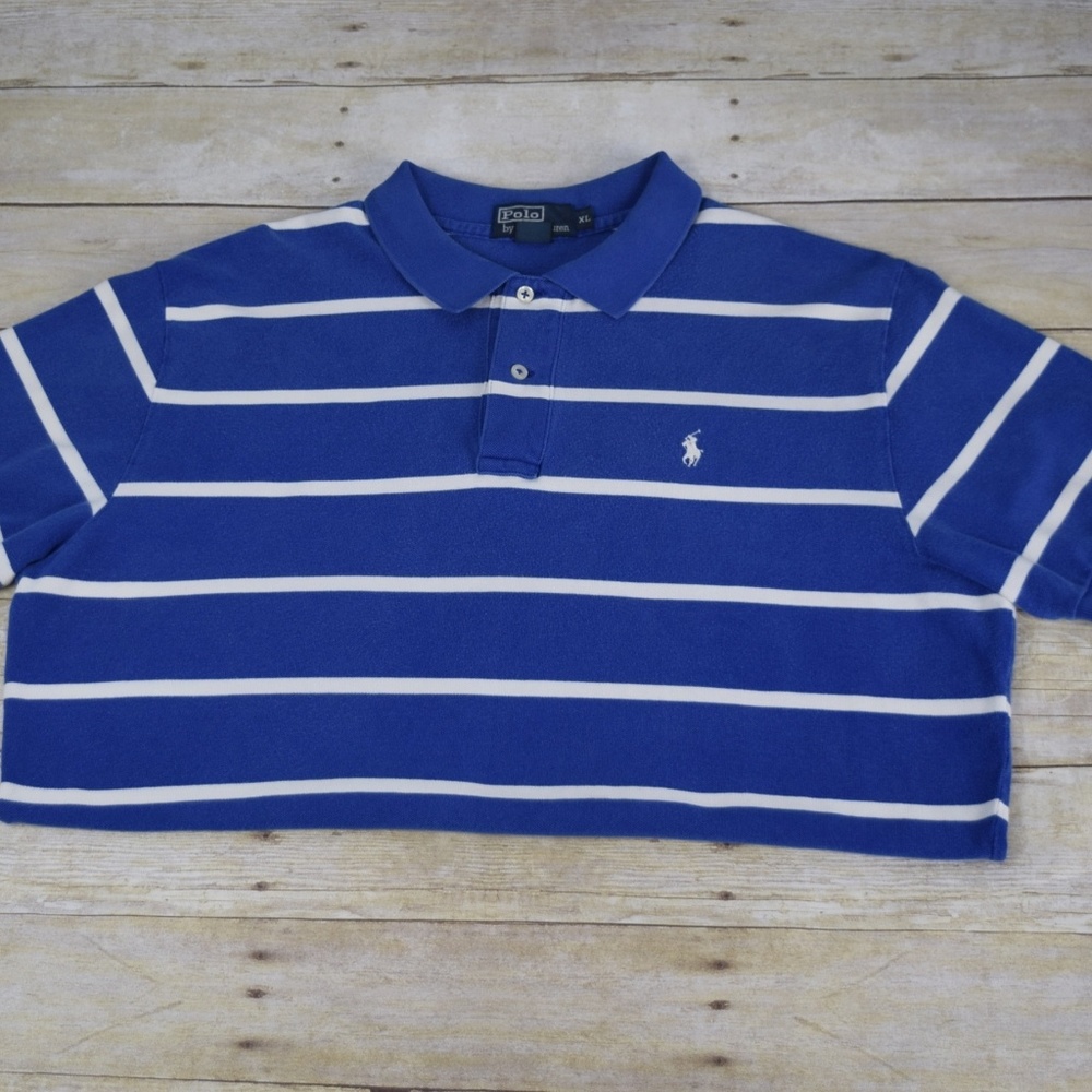 POLO By Ralph Lauren Shirt Blue/White Striped XL